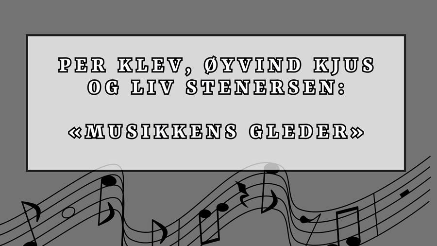 grafisk plakat med navn på artister og tittel på konsert. Noter i bakgrunnen.