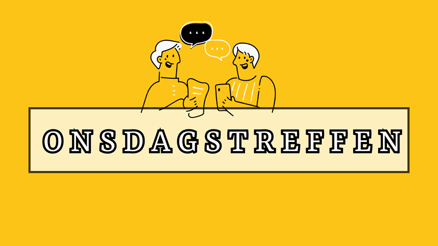 Grafisk plakat i gult med tittel på arrangementet