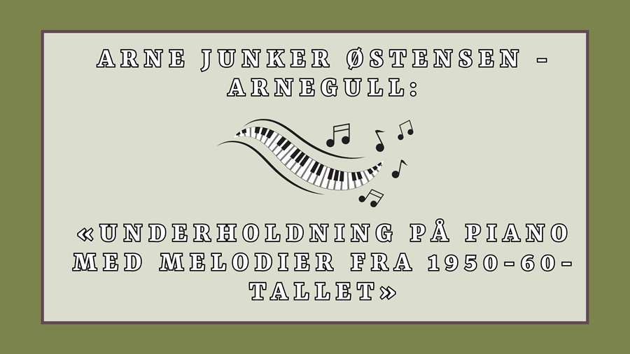 grafisk plakat med navn på artist og tittel på konsert.