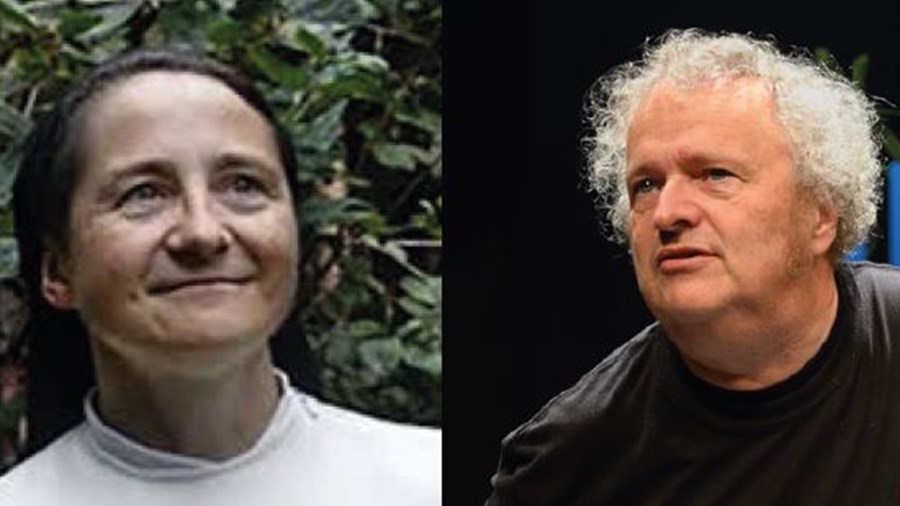 Fysiker Katarina Pajchel med komponist Wolfgang Plagge