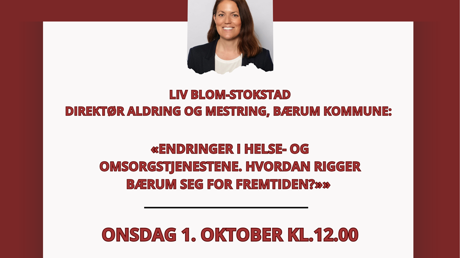 Bilde av plakat med tittel og dato på foredraget
