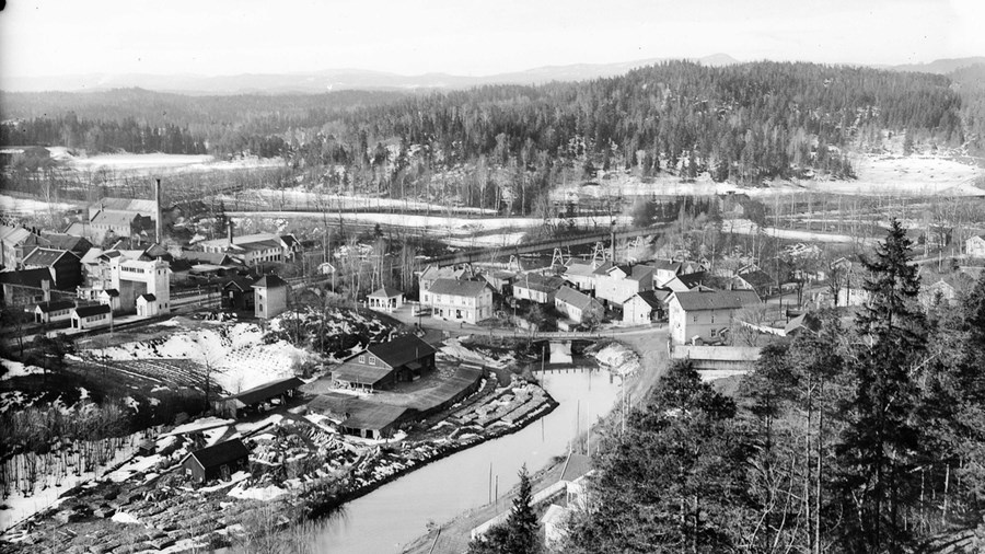 Kulturminner i Bærum - Historisk bilde av Bærum sentrum